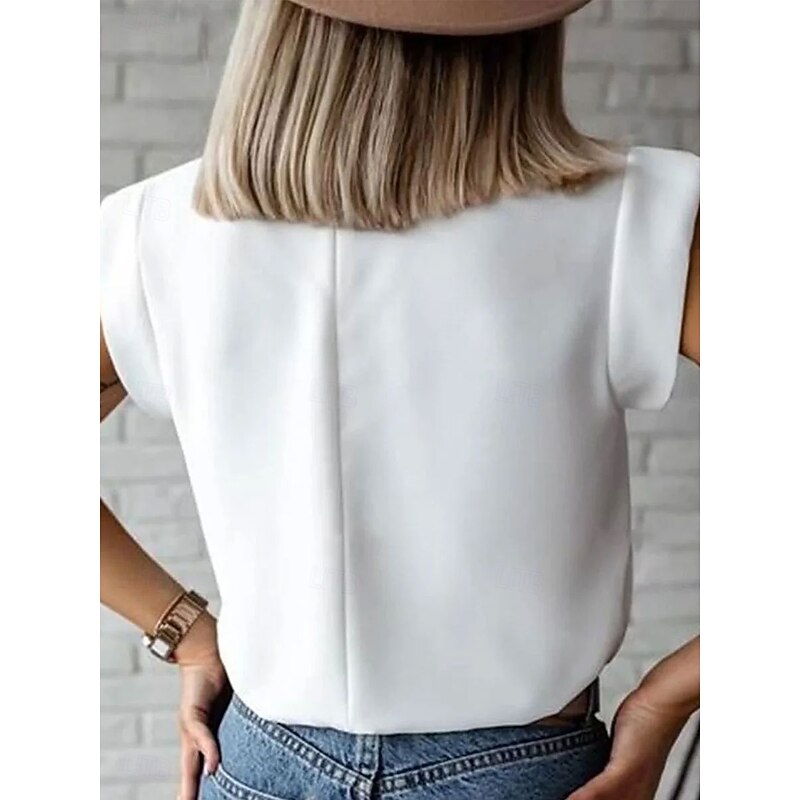 Women's Camisole Tank Top Graphic Abstract Stylish Casual Short Sleeve Turtleneck Regular Tops Daily Print White Khaki Summer Spring2