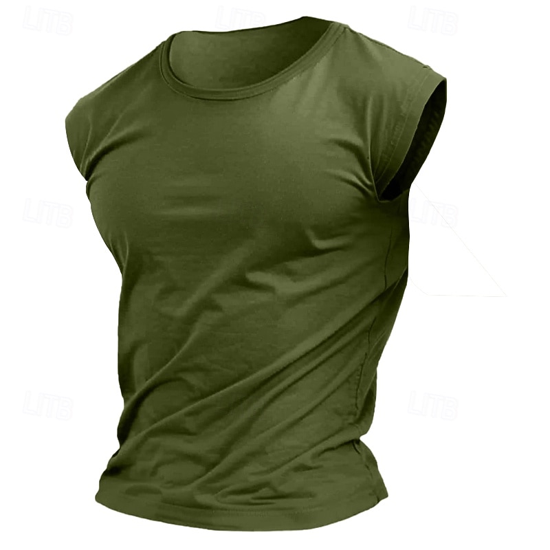 Men's T Shirt Moisture Wicking Shirts Short Sleeve Crew Neck Summer Plain Sports Fashion Lightweight Vacation Casual Holiday Black White Red Top Tee for Men