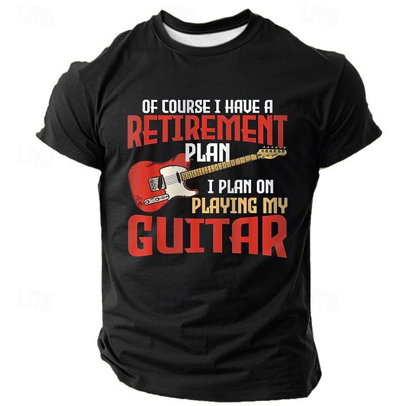 Men's Funny Guitar T Shirt Short Sleeve T shirt 3D Print Crew Neck Shirt Fashion Daily Street Daily Black Blue Green Summer Spring Clothing Apparel S M L XL XXL XXXL4