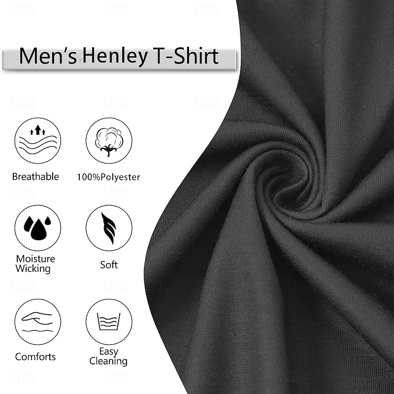 Men's Marble T Shirt Henley Shirt Short Sleeve Designer Retro Vintage Street Casual Daily Summer Spring Navy Blue Henley Henley T-Shirt3