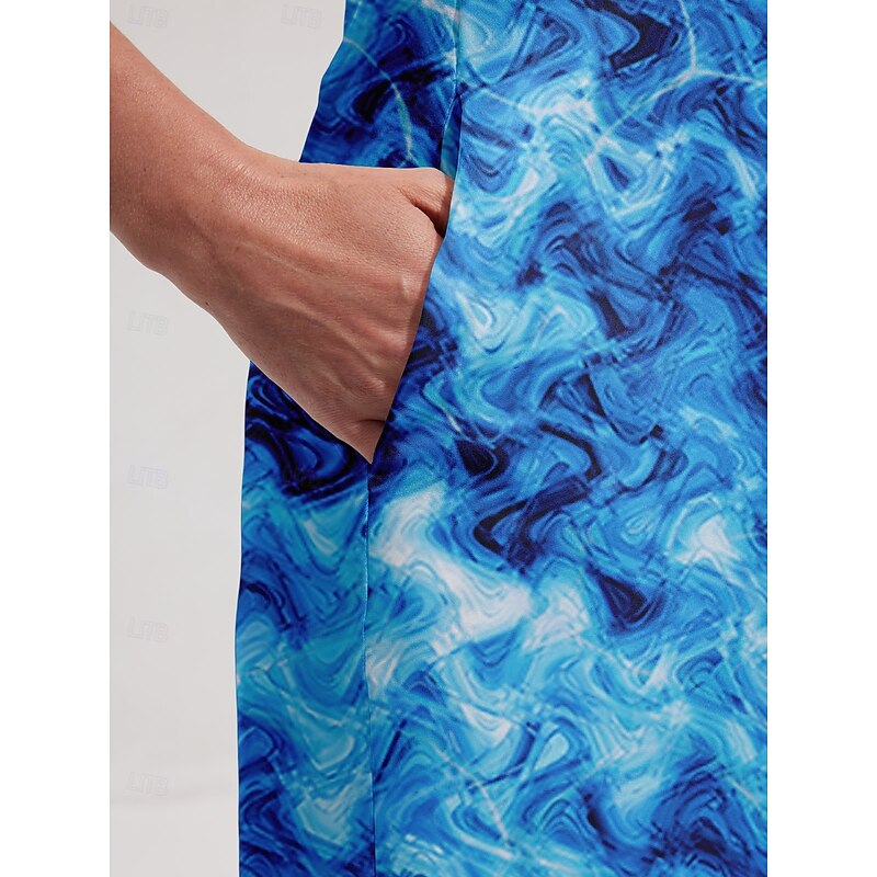 Women's Tennis Dress Golf Dress Blue Short Sleeve Dress Ladies Golf Attire Clothes Outfits Wear Apparel4