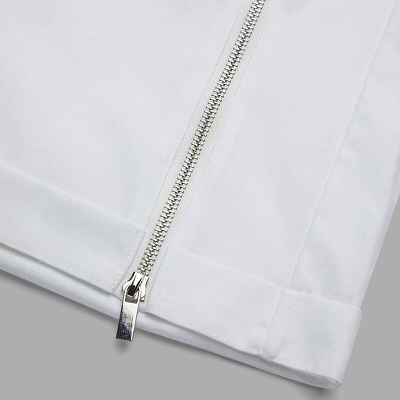 Men's Shorts Linen Shorts Summer Shorts Beach Shorts Pocket Drawstring Straight Leg Plain Comfort Breathable Knee Length Casual Daily Holiday Fashion Retro Vintage White Navy Blue3