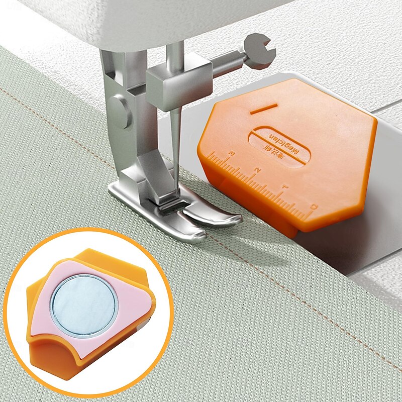 Magnetic Seam Guide for Sewing Machine, Strong & Multifunctional Magnet Sewing Guide with Scale Perfect for Straight Stitching, Hemming, Quilting Serger Machines Universal Sewing Accessories2