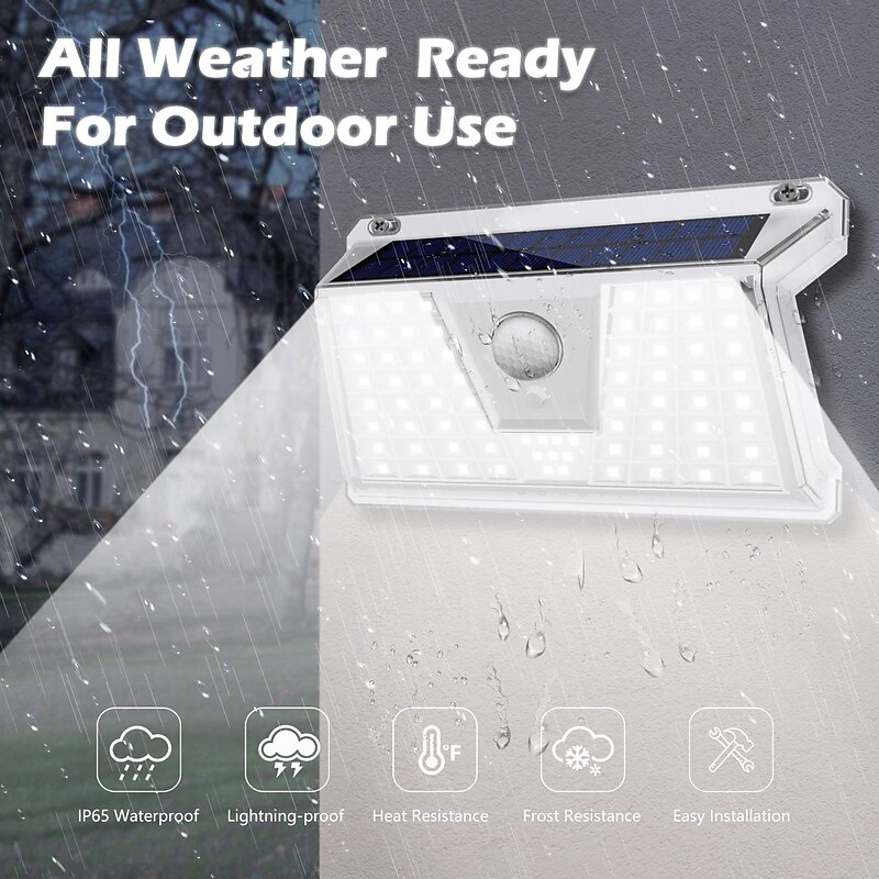 Outdoor Solar Waterproof Wall Lamp with Motion Sensor - 33/73 LED Beads IP65 Waterproof 270° Wide-Angle for Porch, Courtyard, Balcony and Garage Lighting 1pc2