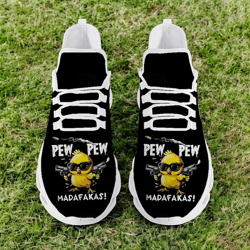 Men's Funny Graphic Print Flyknit Sneakers - Lightweight Breathable Casual Shoes for Running and Everyday Style3