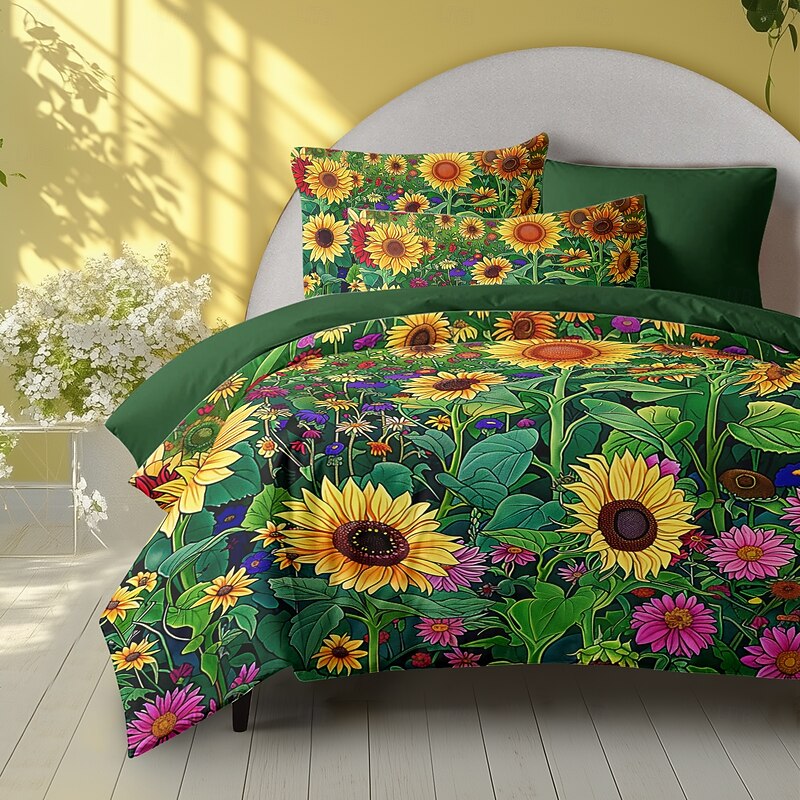 Botanical Floral Duvet Cover Set - Includes Duvet Cover and Pillowcases - Elegant and Nature-Inspired Design - Soft and Comfortable Fabric - Perfect for Bedroom Decor