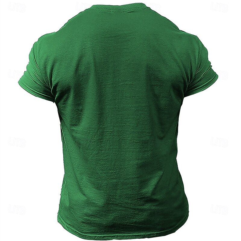 St. Patrick Men's Shamrock Lucky Irish T Shirt Short Sleeve T shirt 3D Print Crew Neck Shirt Designer Casual Party Holiday Club Black Green Summer Spring Clothing Apparel S M L XL XXL XXXL2