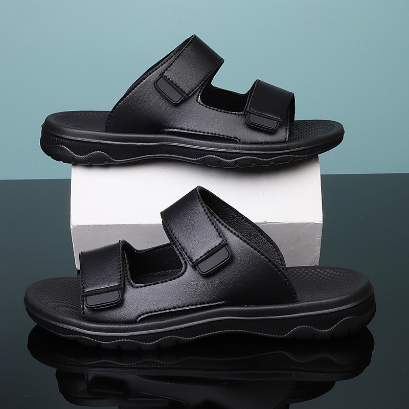 Men's Black Adjustable Strap Sandals – Comfortable, Durable Design for Casual Wear and Outdoor Activities3