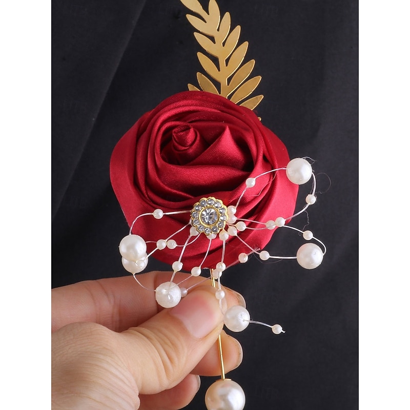 Wedding wrist flowers Boutonnieres Wedding / Special Occasion / Event / Party Fabrics Flower Style4