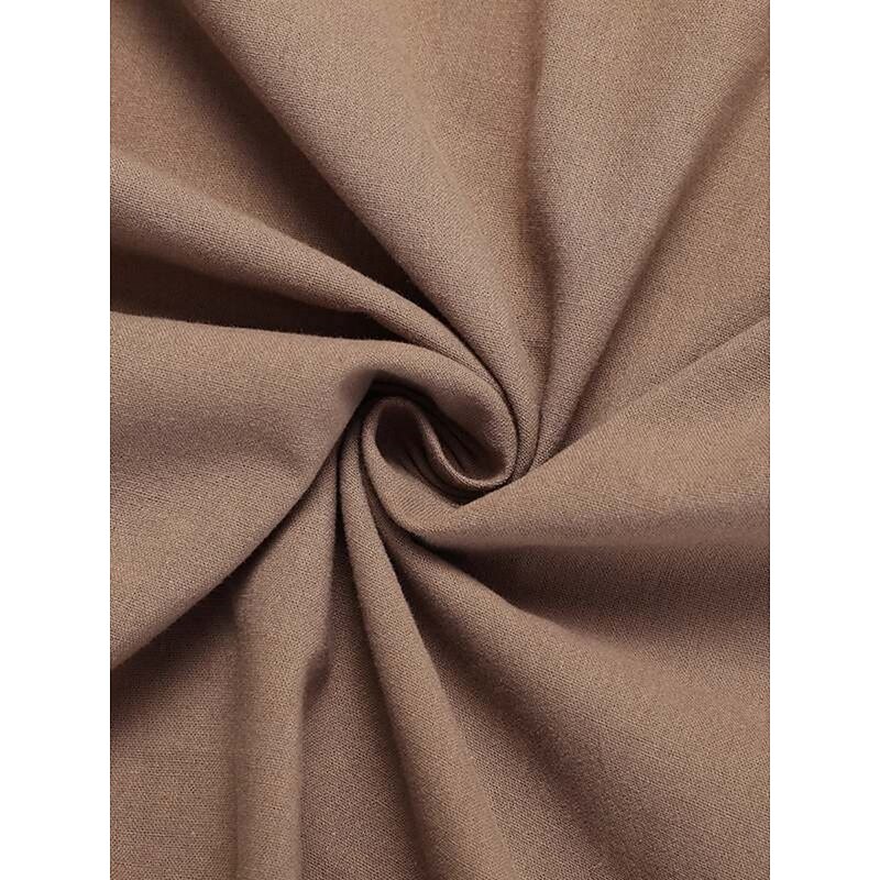 Women's Mini Dress Cotton Linen Dresses Casual Dress Basic Casual Vacation Daily Regular Fit Plain 3/4 Length Sleeve Crew Neck Navy Blue Brown Khaki Army Green Summer4