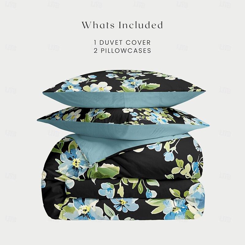 Floral Tropical Series Duvet Cover 3-Piece Set 100% Cotton or Polyester Super Soft Skin Friendly Long Lasting4