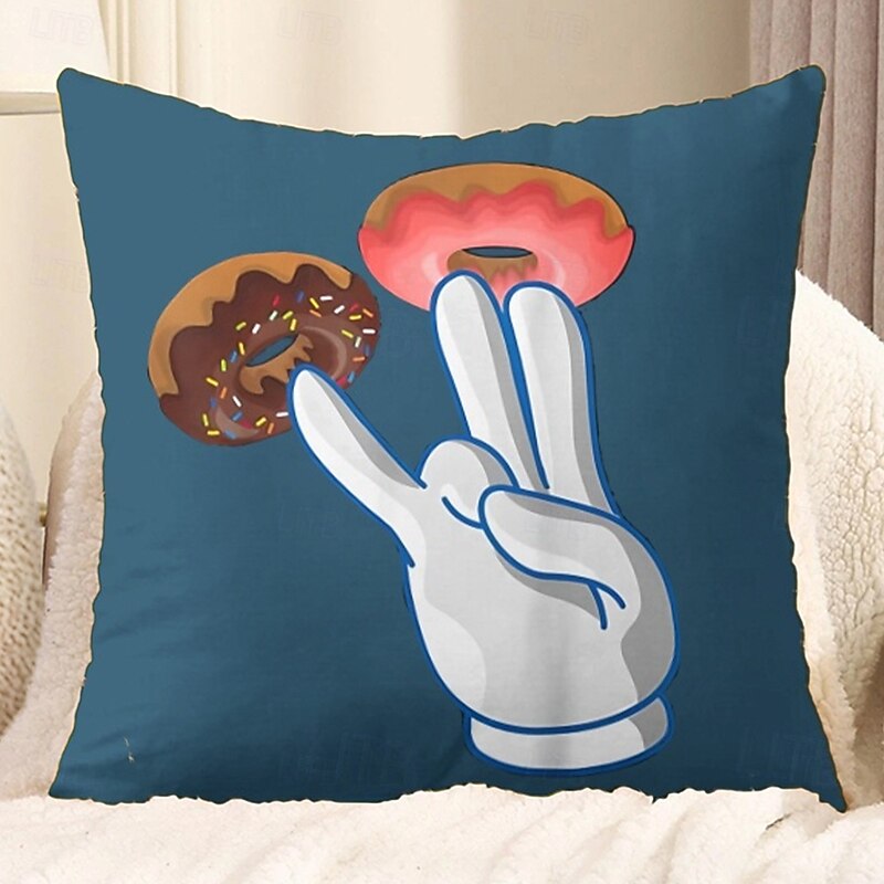Funny Donuts Decorative Toss Pillows Cover 1PC Soft Square Couch Cushion Case Pillowcase for Bedroom Livingroom Sofa Chair2