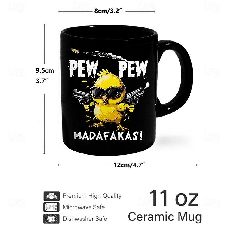 Coffee Mug Black Funny Chick Design Ceramic Mug 12oz/330ml Perfect Gift for Humor Lovers Friends and Colleagues3