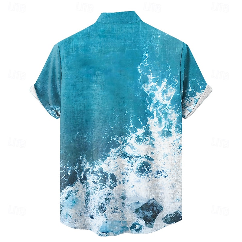 Men's Coconut Tree Sea Summer Hawaiian Shirt Aloha Shirt Short Sleeve Hawaiian Beach Vacation Beach Summer Spring Turndown Button Up Blue 1# Blue2