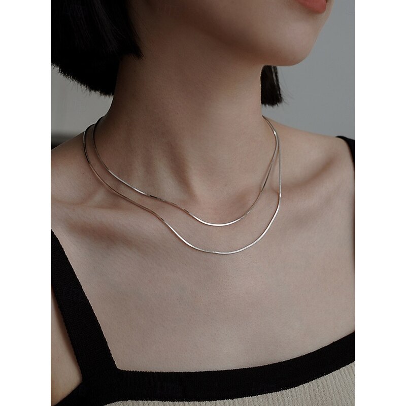 Necklace Chrome Women's Fashion Cute Classic Wedding Geometric Necklace For Daily2