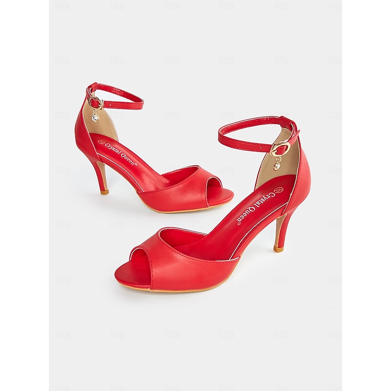 Women's Gold Peep-Toe Stiletto Heels with Ankle Strap, Elegant Design for Weddings, Parties and Formal Events