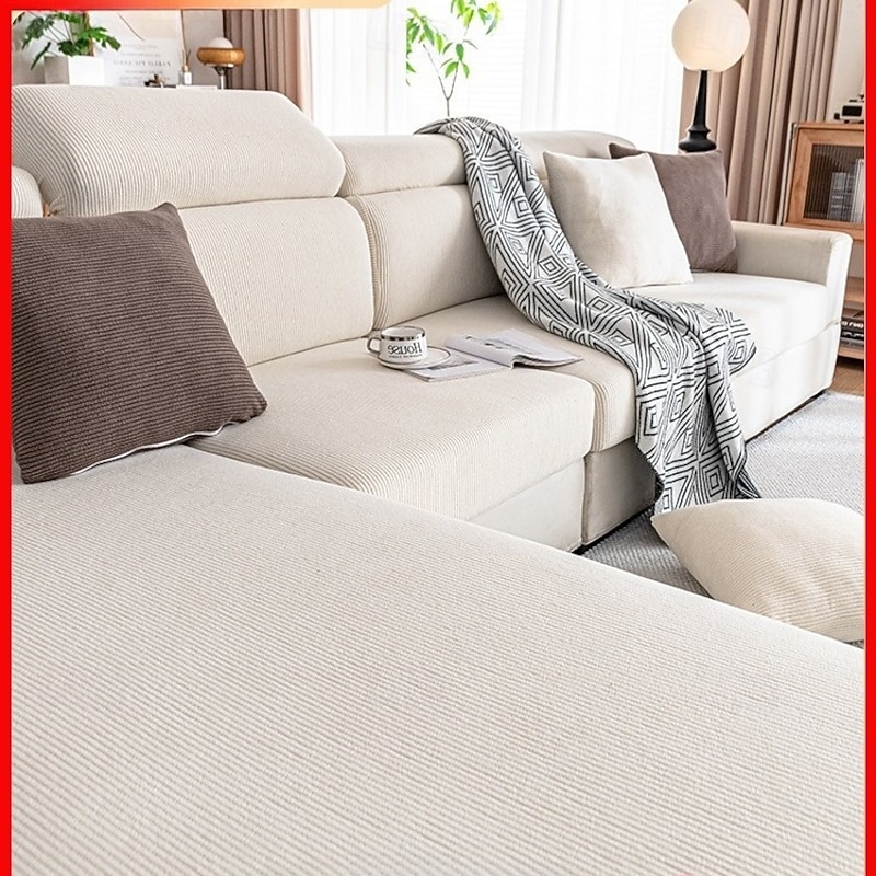 Sectional Couch Covers, Wear Resistant Stretch Sofa Covers Washable Soft Couch Cushion Covers Anti Slip Furniture Protector Sofa Slipcovers for Pets3
