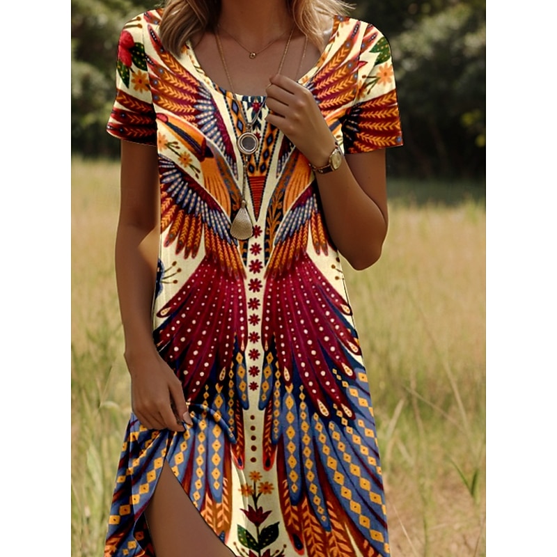 Women's Mini Dress Casual Dress Petite Dress T Shirt Dress Tee Dress Sundress Stylish Casual Vacation Casual Daily Regular Fit Graphic Short Sleeve Crew Neck Maroon Pink Blue Green Spring3