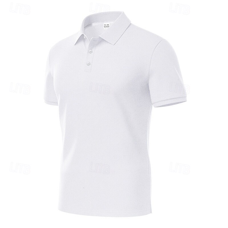 Men's Golf Shirt Golf Polos Shirts Work Casual Lapel Short Sleeve Basic Modern Plain Buttons Spring & Summer Regular Fit Black White Yellow Red Navy Blue Royal Blue Golf Shirt4