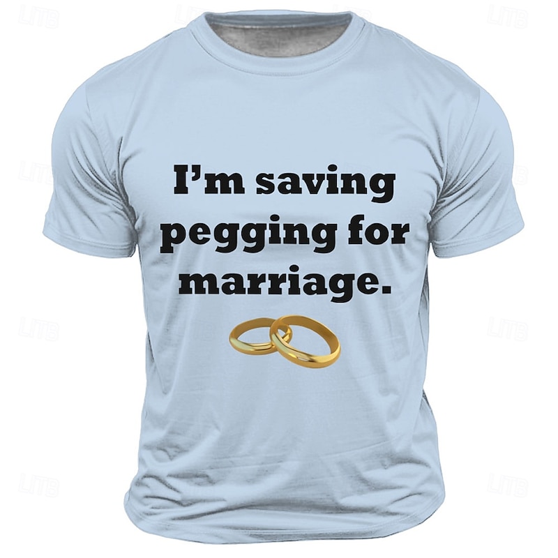 Men's Adult Humor Funny Pegging T Shirt Short Sleeve T shirt 3D Print Crew Neck Shirt Fashion Daily Street Daily Light Blue Black White Summer Spring Clothing Apparel S M L XL XXL XXXL3