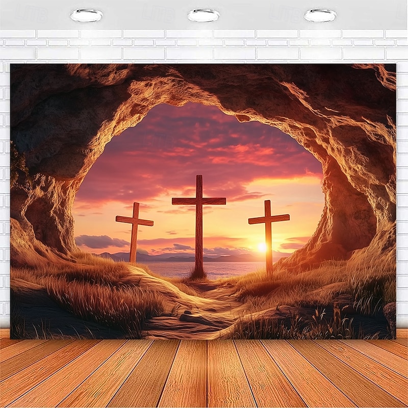 Hanging Tapestry Jesus Cross Wall Art Large Tapestry Mural Decor Photograph Backdrop Blanket Curtain Home Bedroom Living Room Decoration4