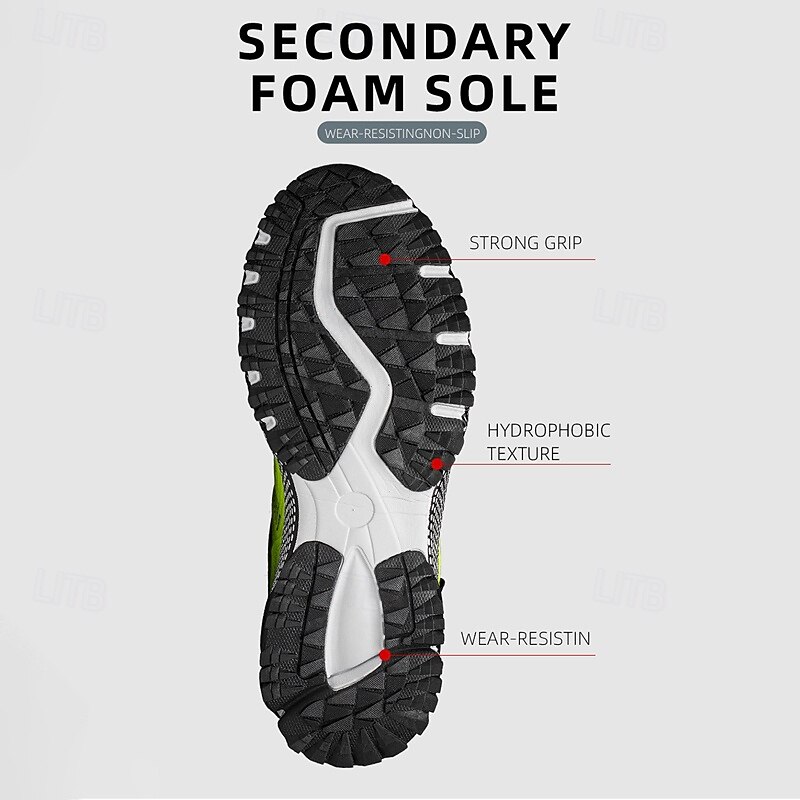 Men's Lightweight Breathable Running Sneakers - Neon Green Athletic Shoes for Sports and Outdoor Workouts4