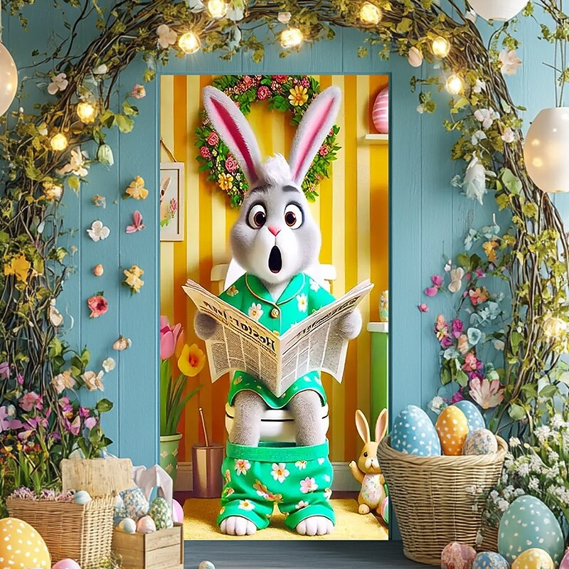 Door Decorations Door Covers Funny Rabbit Door Tapestry Door Curtain Decoration Backdrop Indoor/Outdoor Door Banner for Front Door Farmhouse2