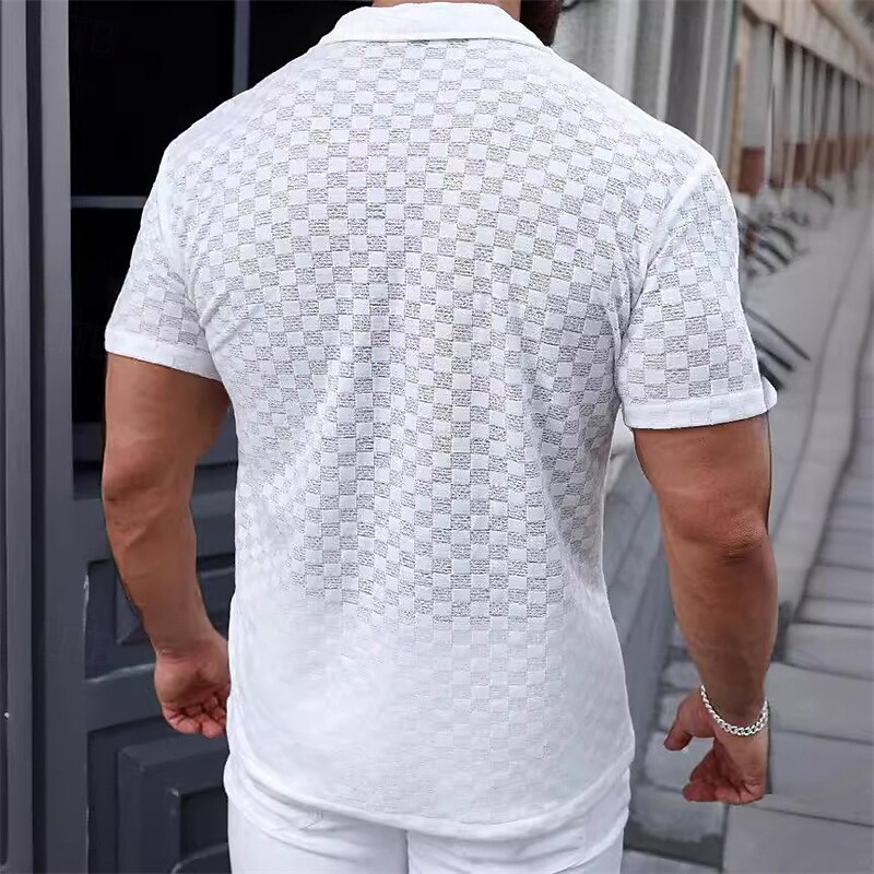 Men's Shirt Summer Shirt Casual Shirt Beach Shirt Button Up Shirt White Short Sleeve Collar Vacation Daily Clothing Apparel Fashion Casual Comfortable4