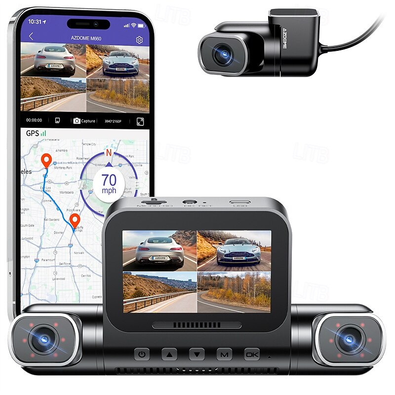 Car Recorder 150 Degree Car Camera 4-channel FHD 4 * 1080P Wi-Fi GPS Car Camera - Main Image