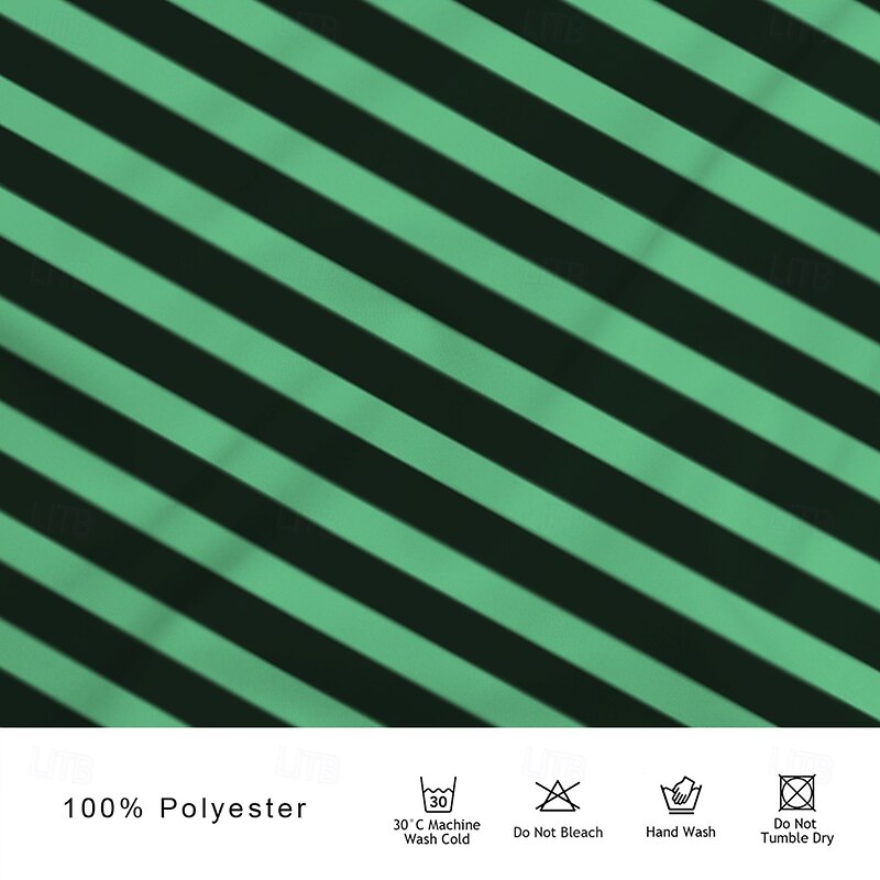 Men's Striped Rugby Polo Short Sleeve Polo Shirts Collared Shirts Casual School Outdoor Athleisure Daily Wear 3D Print Summer Green3