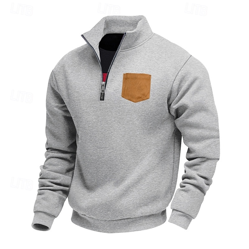 Men's Zip Up Hoodies Black White Brown Light Grey Dark Gray V Neck Print Casual Clothing Apparel Hoodies Sweatshirts2
