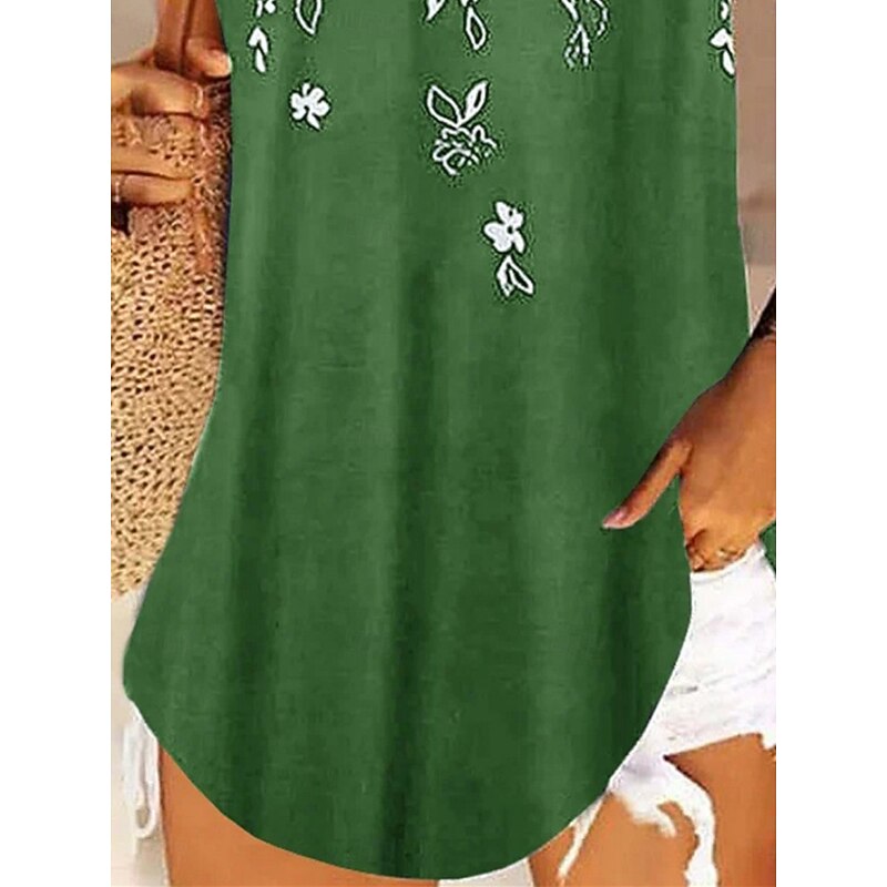 Women's Camisole Tank Top Floral Stylish Casual Sleeveless U Neck Regular Tops Daily Print Sky Blue Purple Green Summer3