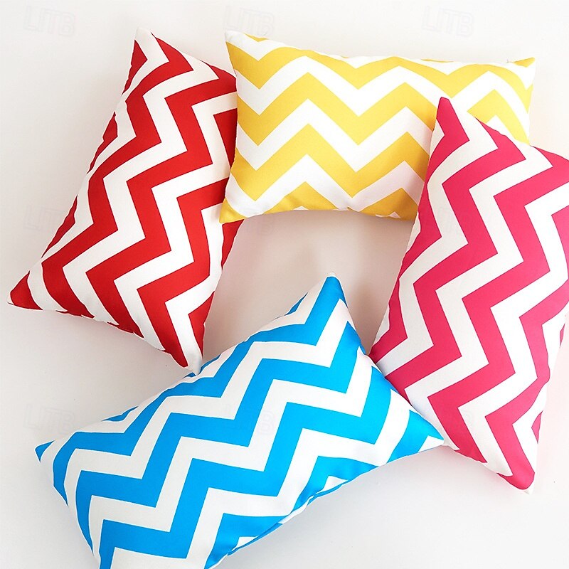 Outdoor Waterproof Pillow Cover Striped for Patio Garden Sofa Couch Livingroom4
