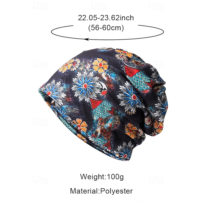 Women's Floral Print Slouchy Beanie Hat – Lightweight, Soft, and Breathable for Casual Wear and Outdoor Activities4