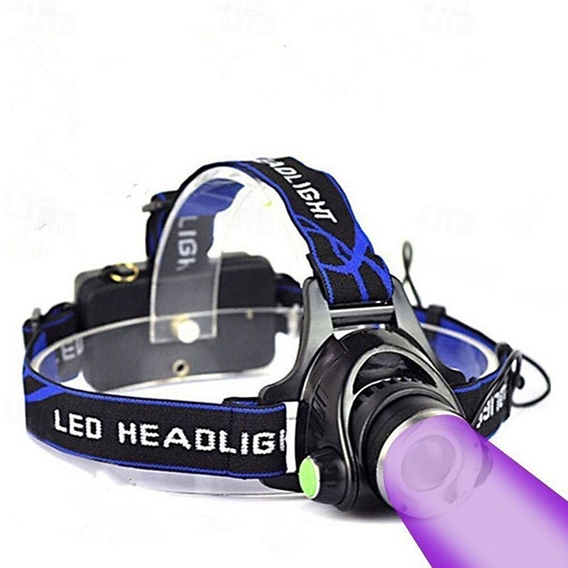 High-Power Outdoor Fishing Beekeeping Headlamp, UV Purple Black Light Head Light, Strong Head-Mounted Lamp for Outdoor Camping Hiking2