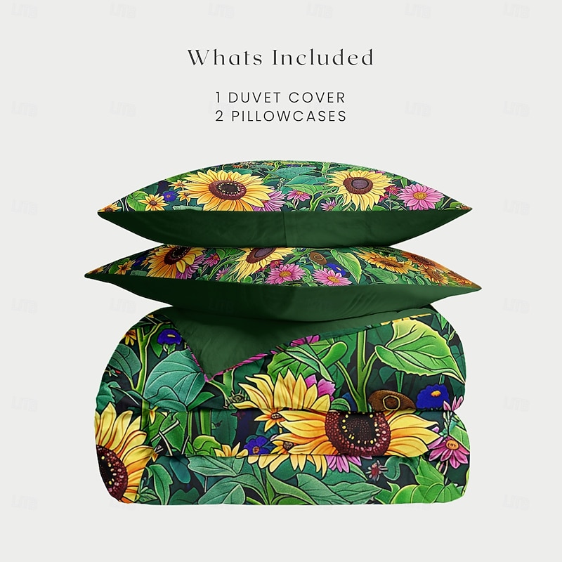 Botanical Floral Duvet Cover Set - Includes Duvet Cover and Pillowcases - Elegant and Nature-Inspired Design - Soft and Comfortable Fabric - Perfect for Bedroom Decor3
