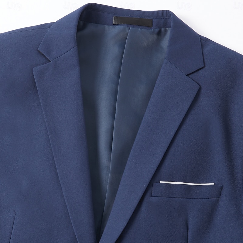 Men's Wedding Suits Notch Black Burgundy Solid Colored Slim Fit 3 Piece Single Breasted Two-buttons3