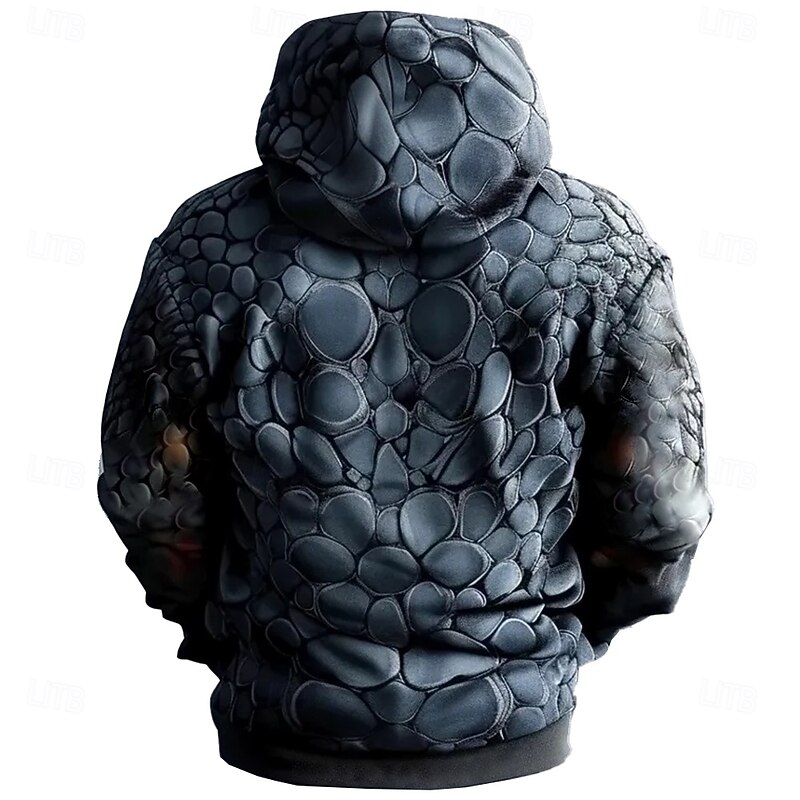 Men's Crocodile Hoodies Sweatshirt Cool Party Long Sleeve Crew Neck Club Streetwear Black Drawstring Fall Winter Designer2