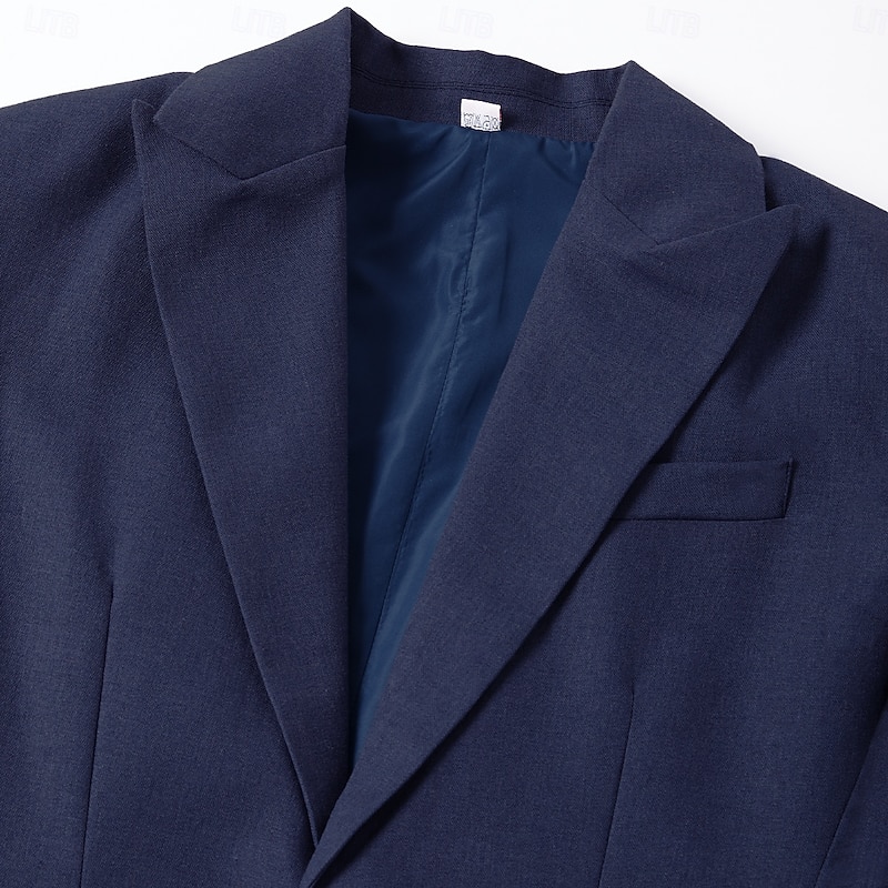 Men's Linen Blazer Sport Coat Closure collar Fashion Casual Solid Colored Blue Purple Green Tailored Fit Single Breasted Two-buttons3