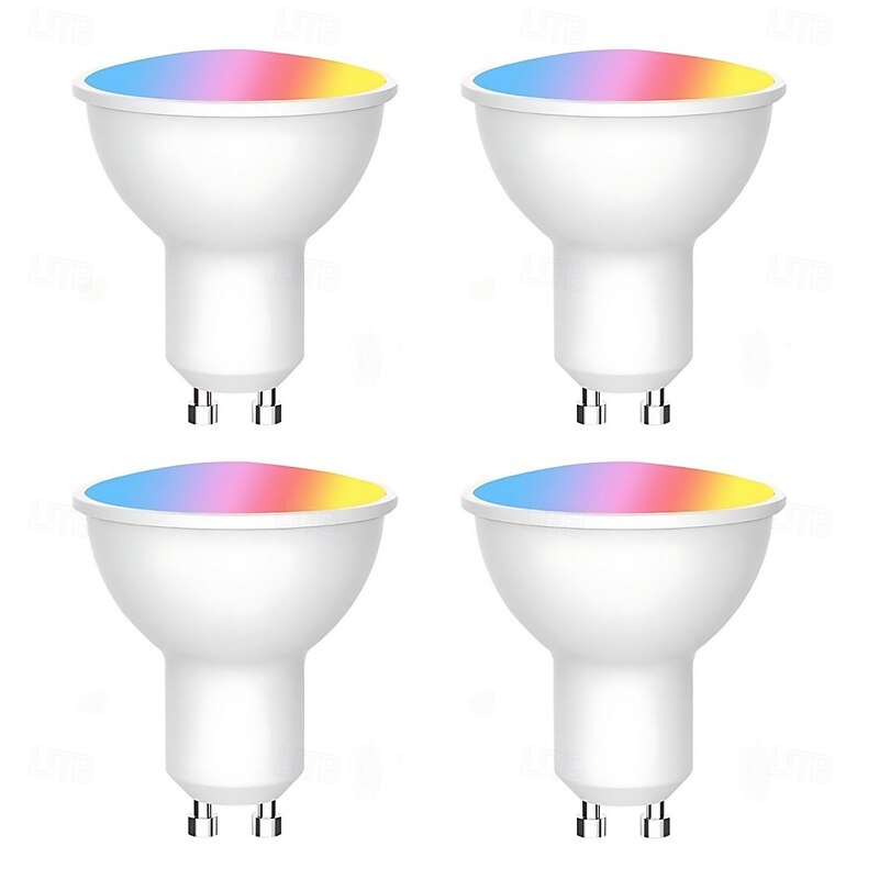 GU10 Smart LED Bulbs E14 6W WiFi & Bluetooth, Color Changing Dimmable, Alexa & Google Home Compatible, 220V Candelabra Bulbs 4 Pack2