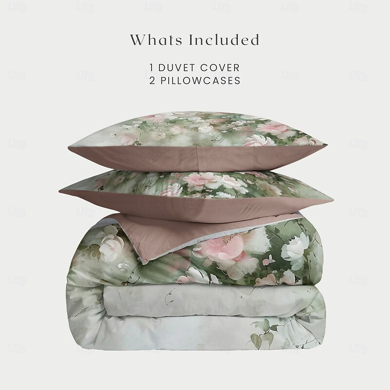 Oil Painting Floral Pattern Duvet Cover Set Set Soft 3-Piece Luxury Cotton Bedding Set Home Decor Gift Twin Full King Queen Size Duvet Cover4