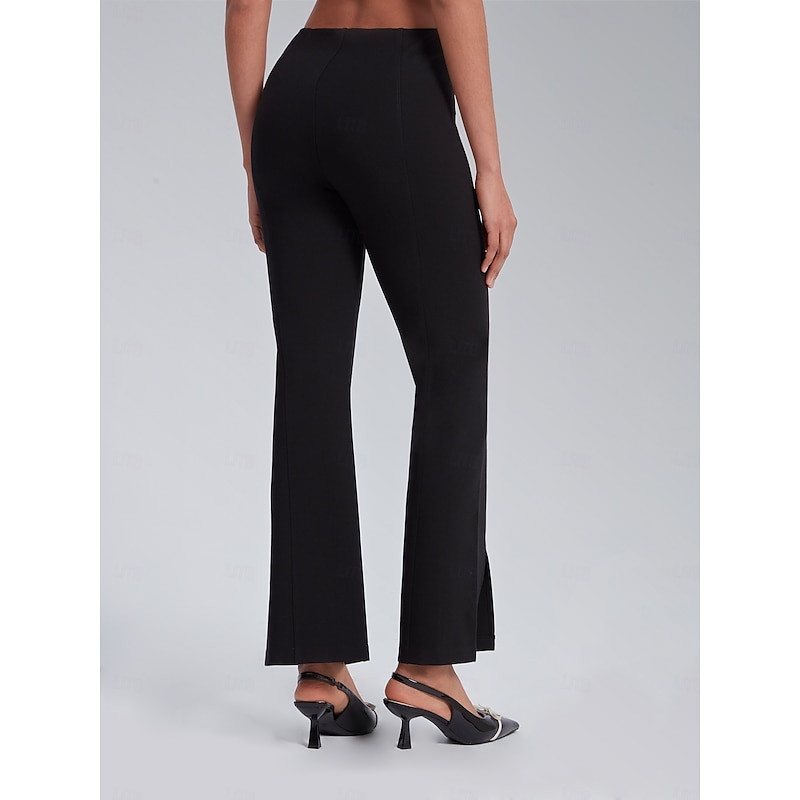 Women's Flare Full Length Stretchy High Waist Elegant Fashion Daily Formal Office Daily Black All Seasons XS S M3