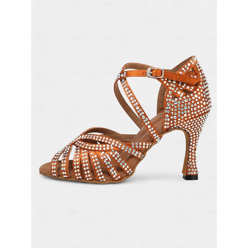 Rhinestone-Embellished Latin Dance Sandals with Open-Toe and Strappy Design for Women - Perfect for Salsa and Performances3