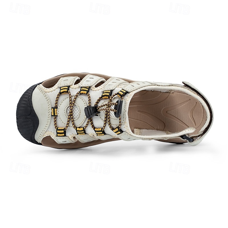 Men's Outdoor Hiking Sandals - Breathable Closed-Toe Design, Adjustable Lace-Up Straps, Anti-Slip Sole, Comfortable Summer Footwear for Trekking and Camping4