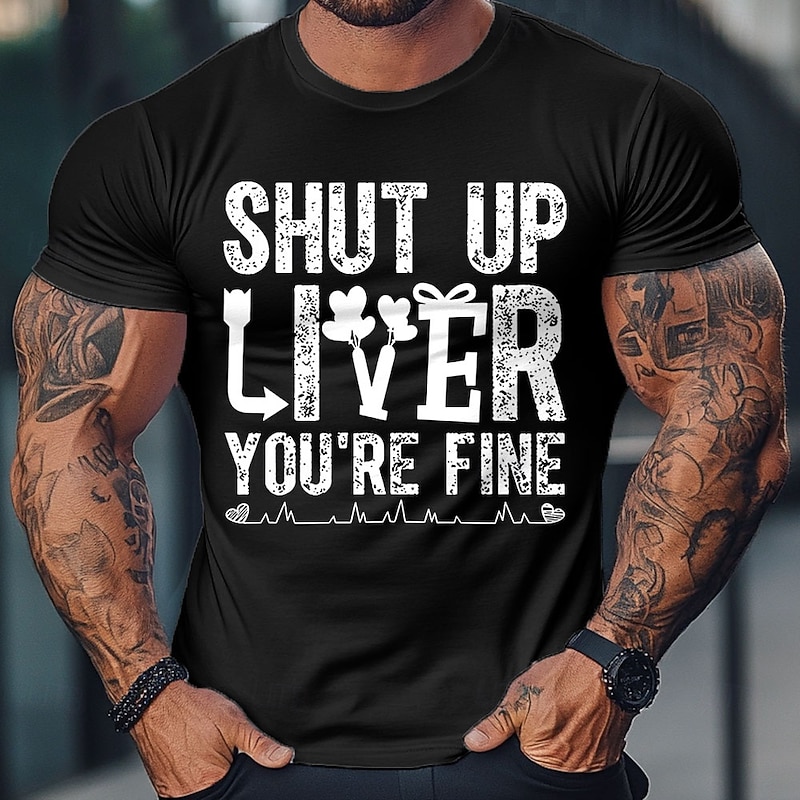 Valentine's Day Men's LOVE Funny Slang T Shirt Tee Top 100% Cotton Short Sleeve Graphic Shirt Black White Red Comfortable Tee Vacation Street Fashion Designer Clothing2