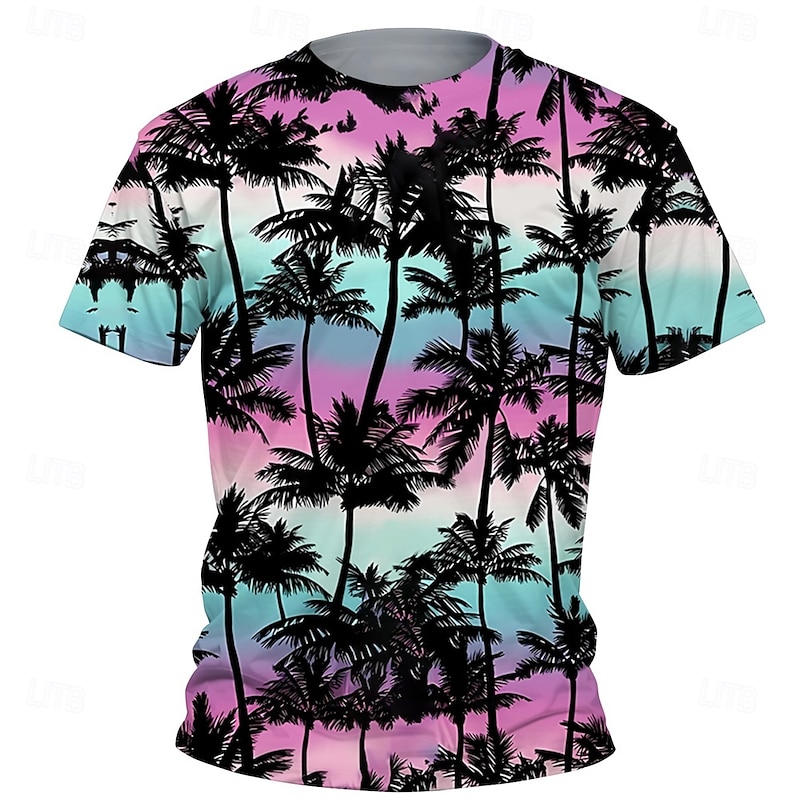 Boys 3D Graphic Coconut Tree T shirt Tee Short Sleeve Summer Spring Fashion Basic Kids 4-12 Years Crew Neck Outdoor Casual Daily Regular Fit