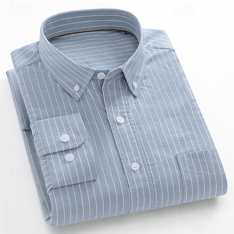 Men's Dress Shirt Plaid Formal Light Blue Yellow Blue Light Blue-White Long Sleeve Shirt Collar Spring, Fall, Winter, Summer Clothing Apparel Buttons3