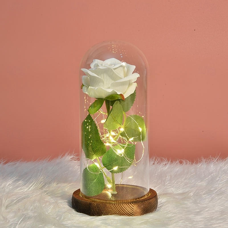 Galaxy Rose Lamps Simulated Rose 24k Gold Foil Rose Glass Led Light Light Up Rose In Glass Gift for Valentine's Day3