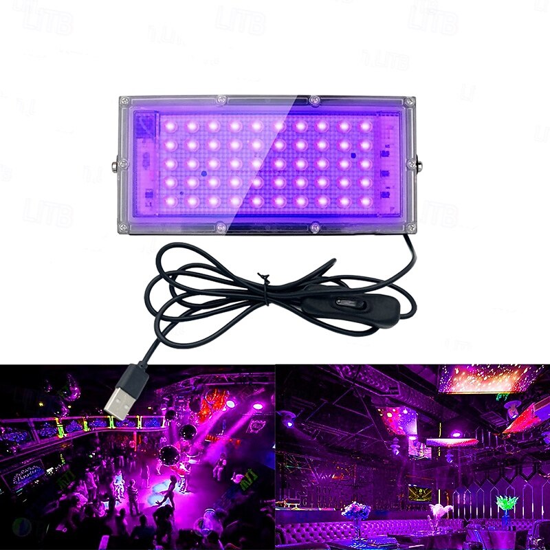 5V USB Black Light, UV Purple Light Flashlight Worklight with Stage Atmosphere Light Source Party  Lights Indoor for Home Living 1pc2