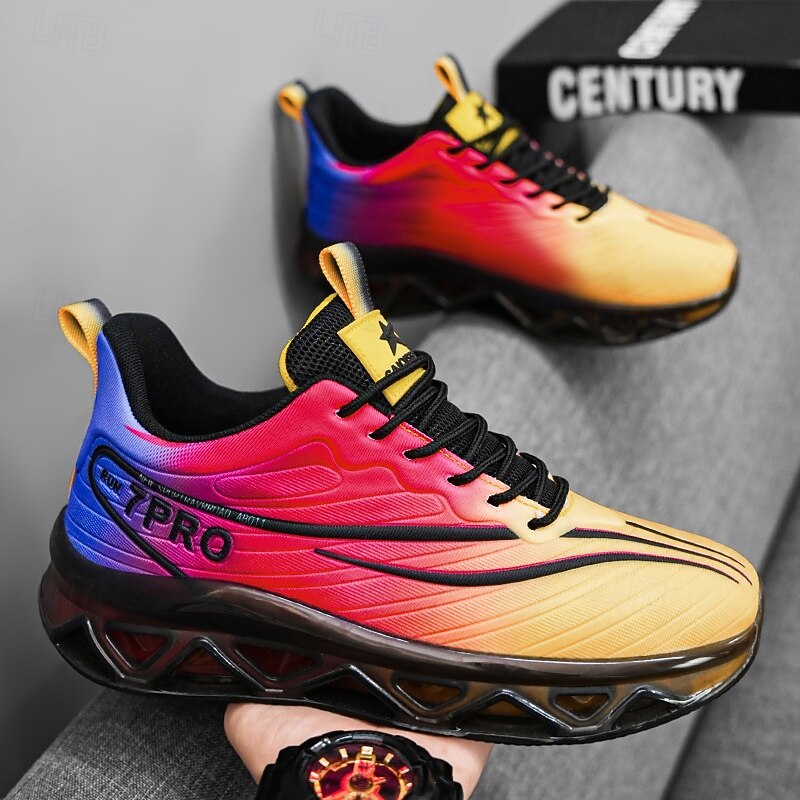 Men's Gradient Color Athletic Running Shoes – Lightweight Breathable Mesh Sneakers with Cushioned Sole for Training, Gym and Casual Wear2